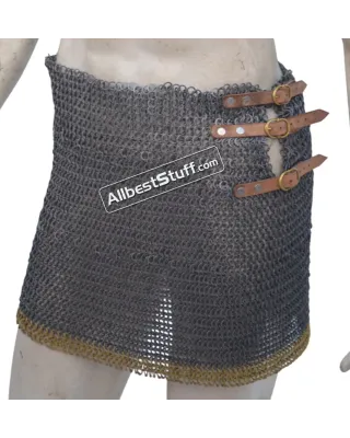 8 mm Flat Riveted Alternating Solid Ring Maille Skirt